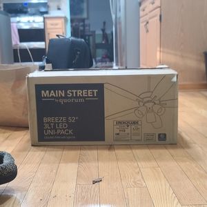 Main Street Quorum Breeze 52 inch 3LT LED Uni-Pack Ceiling Fan with Three-Light